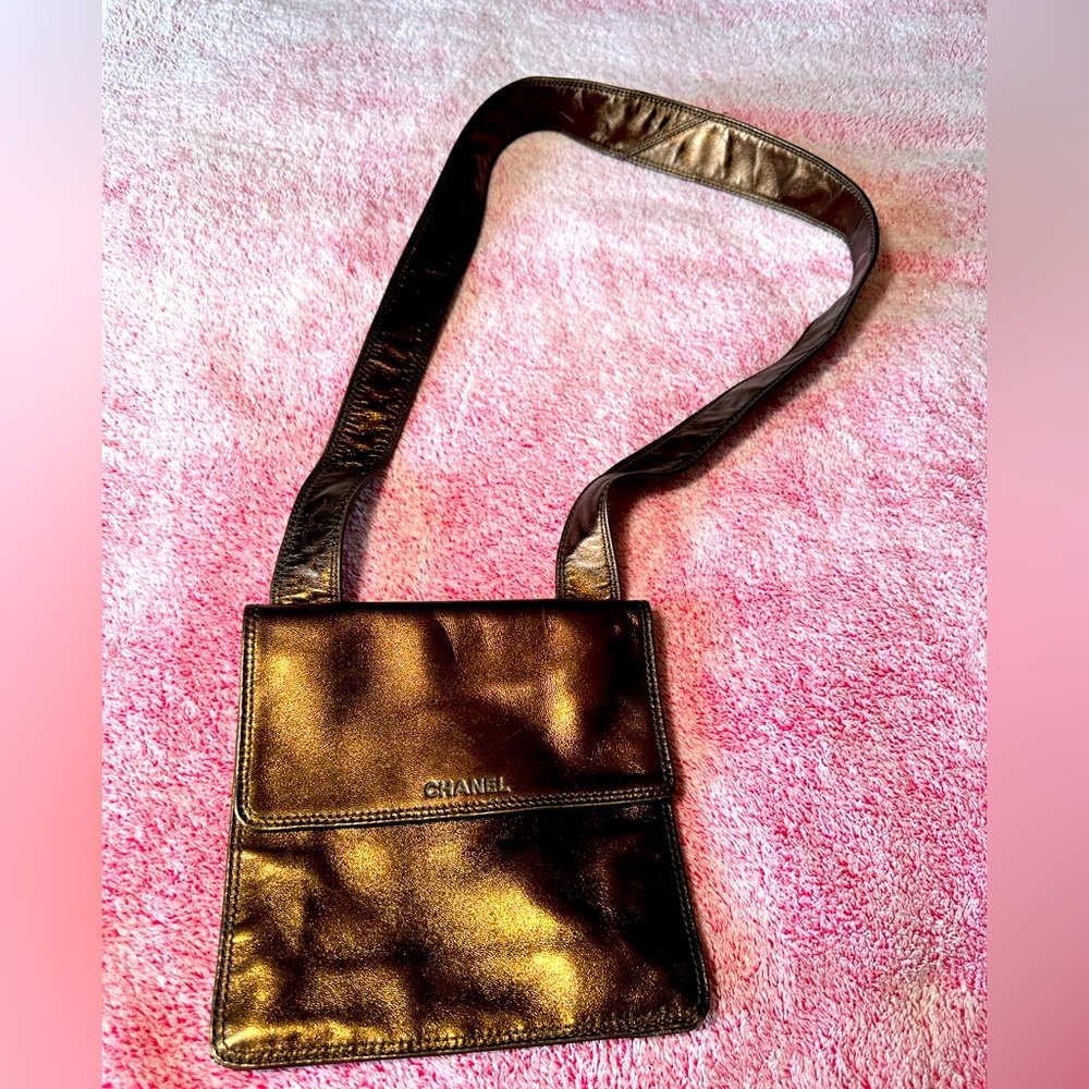 Chanel Metallic Calfskin Messenger Bag